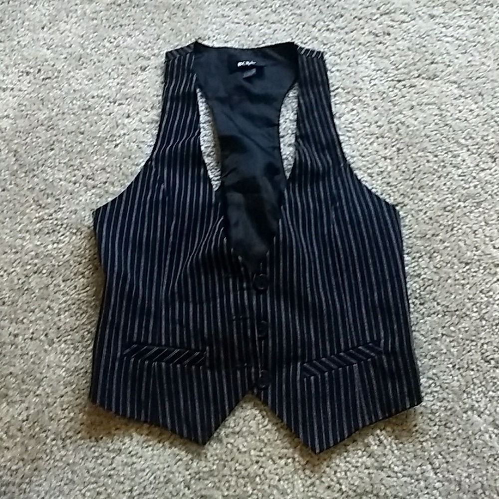 Pinstripe crop vest